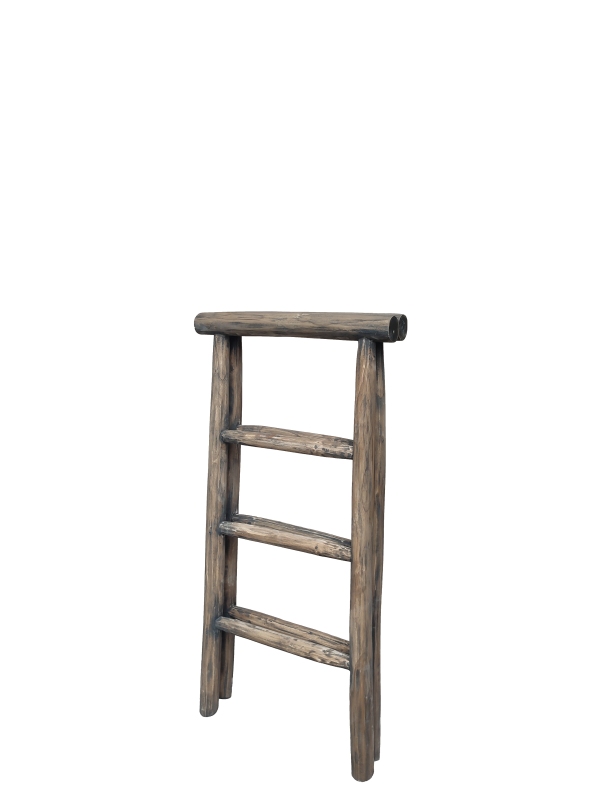 Teakhouten decoratieladder 100 cm hoog - Hover
