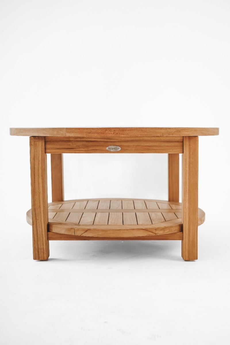 Teak Tuin Salontafel met Onderblad | 100x50x45 - Hover