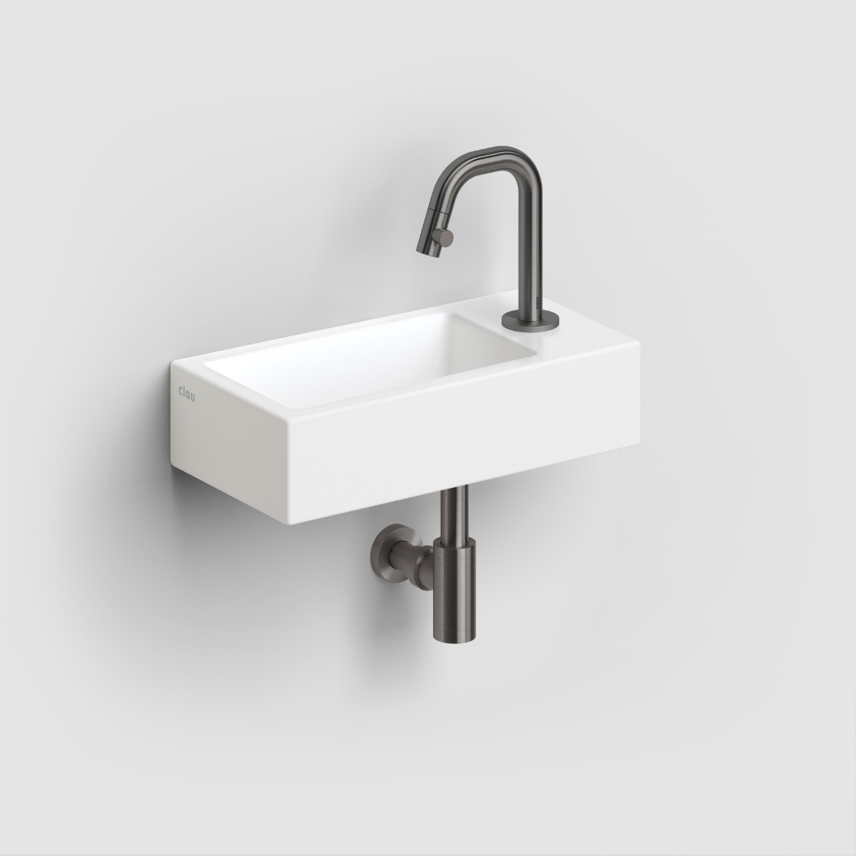Clou - Kaldur Fonteinkraan, Korte Uitloop, Rechts, Gunmetal Geborsteld Pvd - Hover