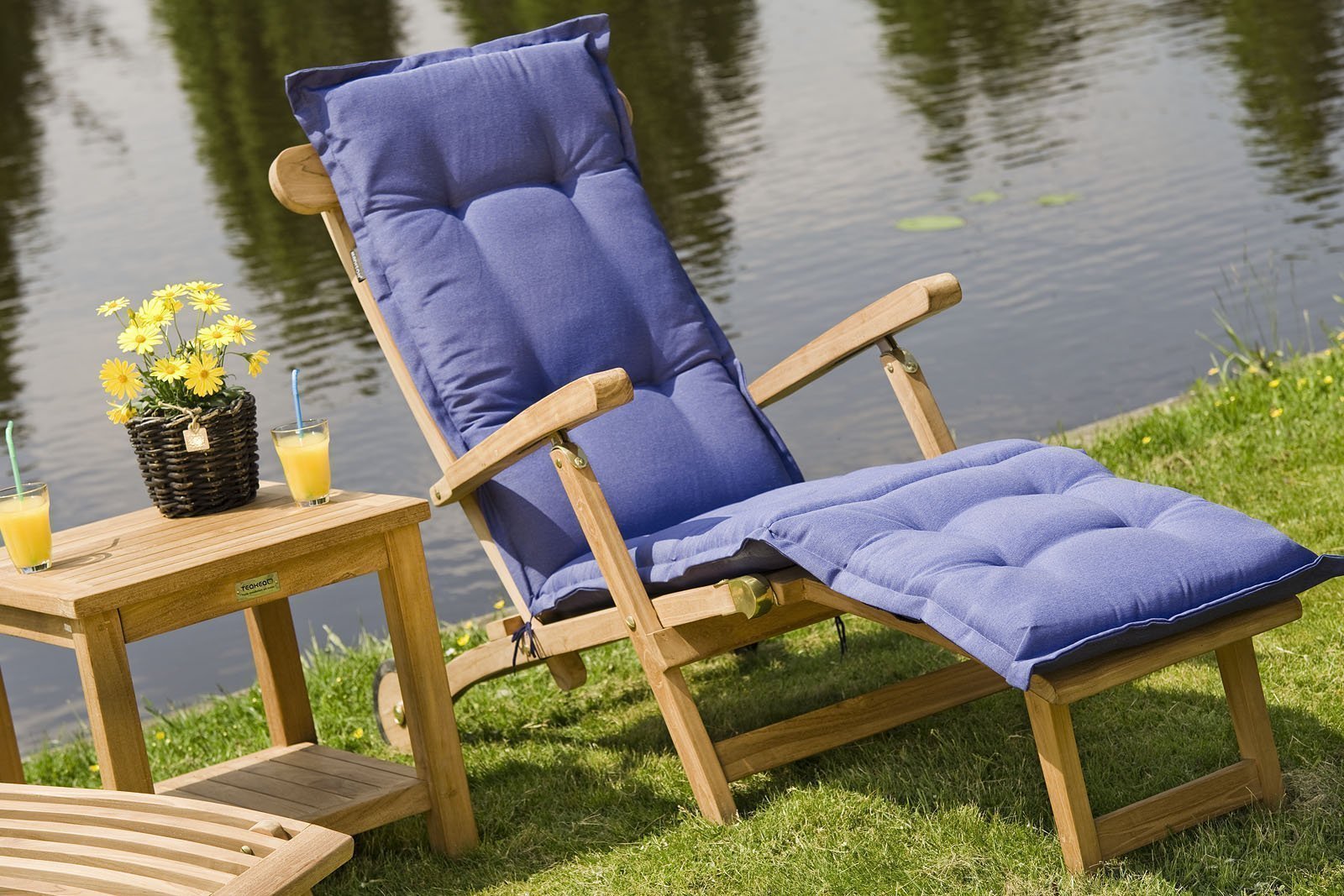 Tuintafel met onderblad + 2 Deckchairs met wielen | Florida Tuinset - SL002-ST034 - Hover