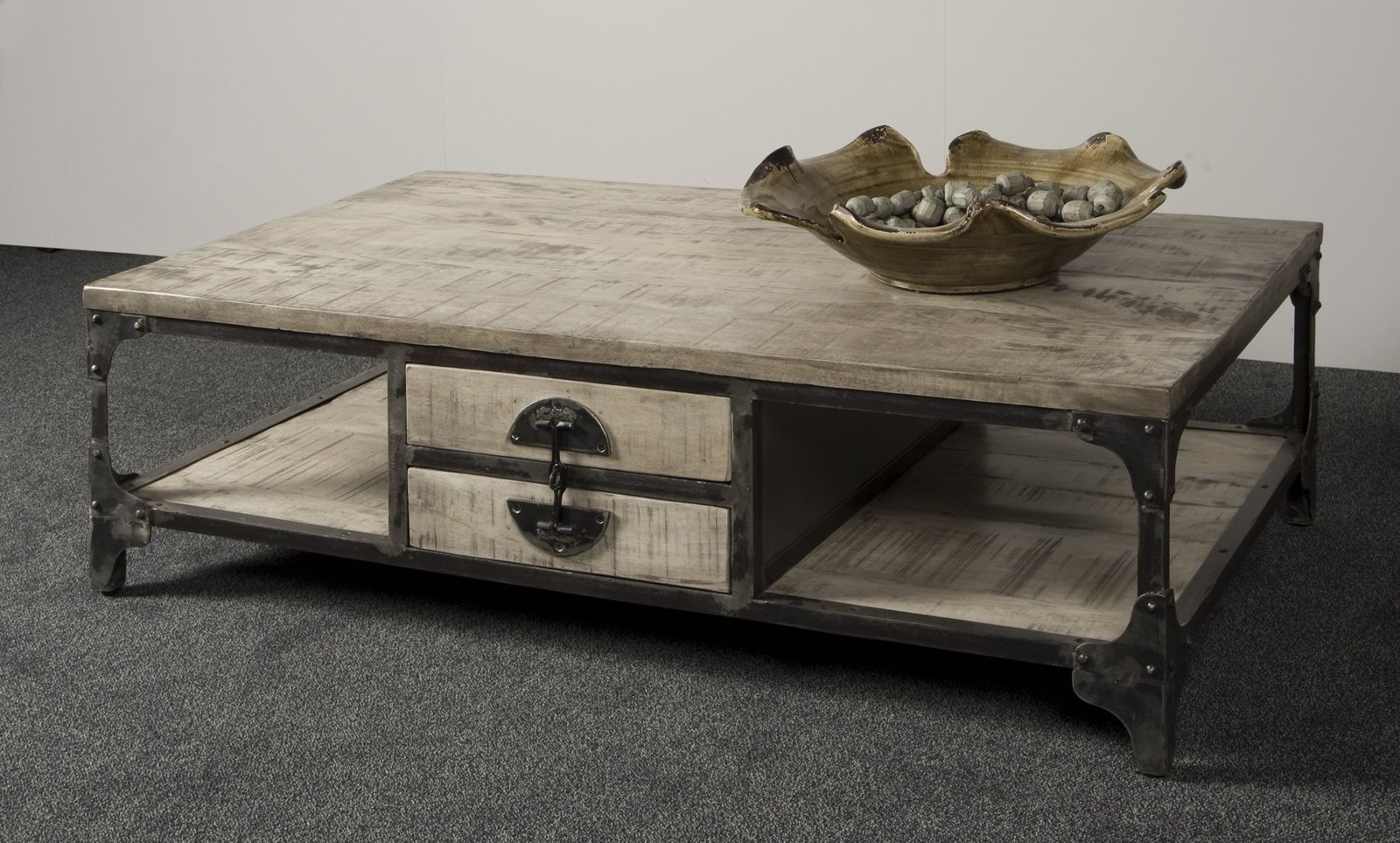 Basto Salontafel Grijs | 4 laden | 135x75x45 - TWR-IF1084 - Hover