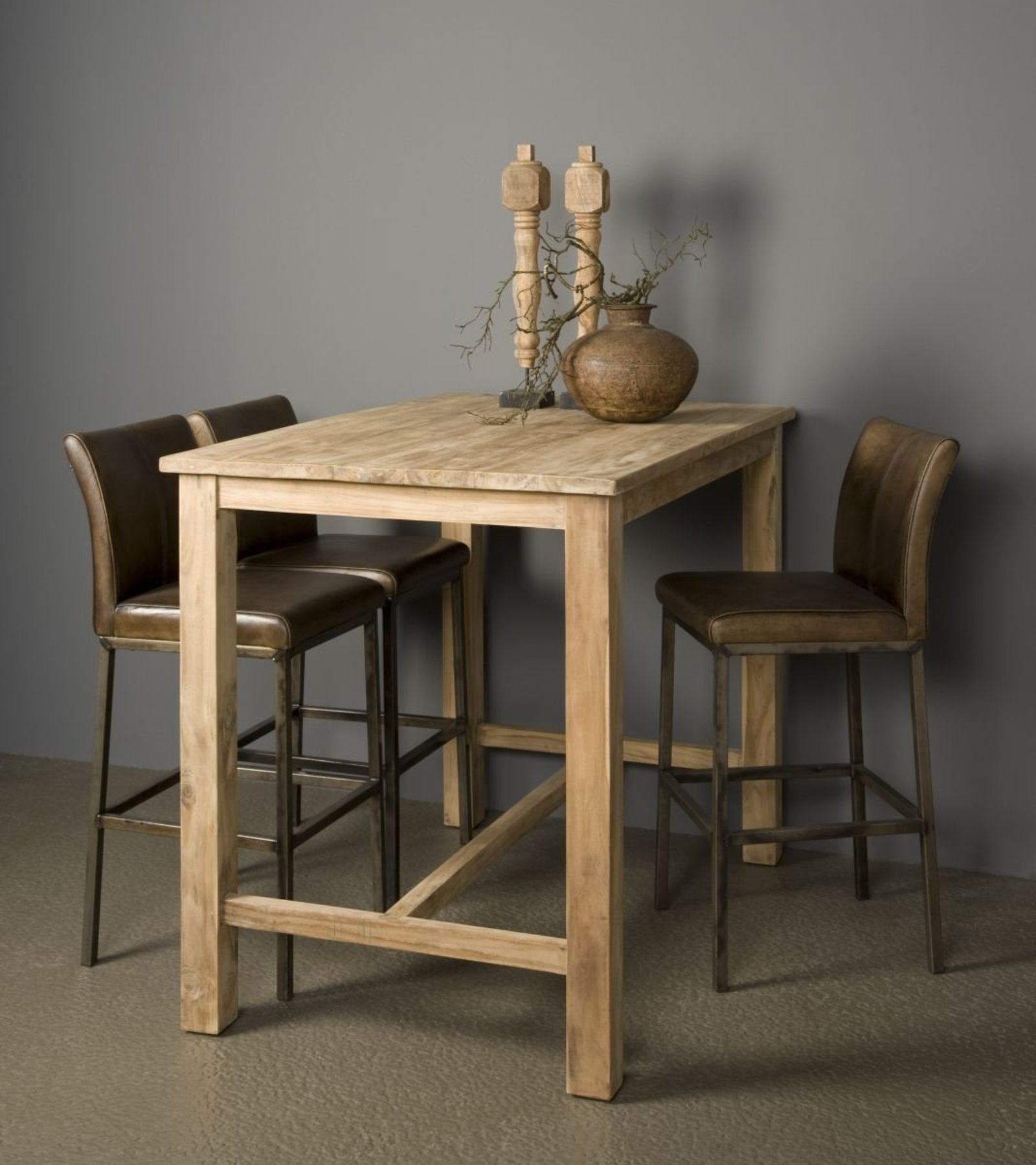 Genua | Teak Bartafel | 140 x 90 x 110 cm | Black Wash - Hover