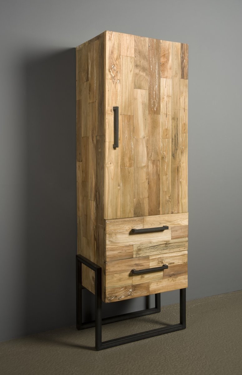 Potenza Cabinet 1 deur Greep rechts |  2 laden | 66x45x190 - Hover
