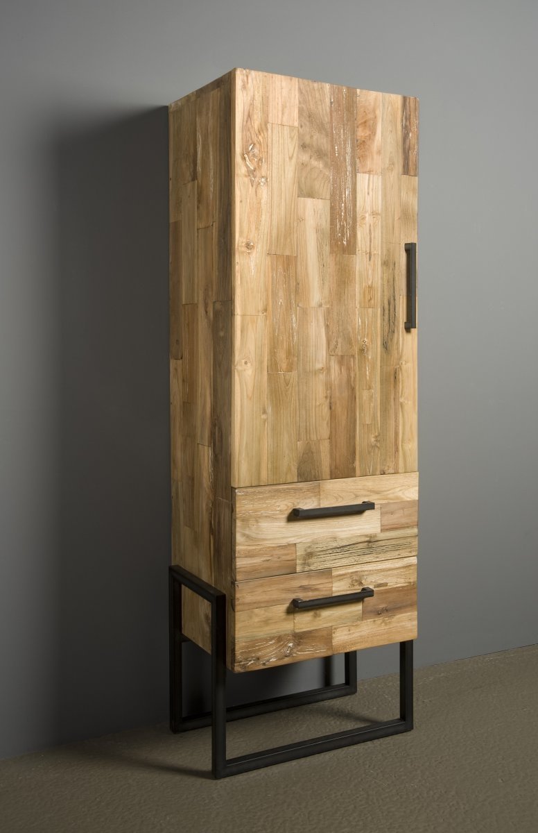 Potenza Cabinet 1 deur Greep Links |  2 laden | 66x45x190 - Hover