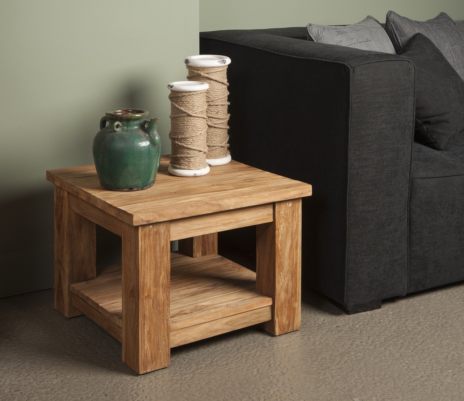 Lorenzo | Teak Bijzettafel | 60 x 60 x 45 (h) cm  - Hover