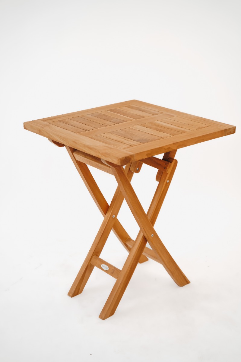 zeilboot teak tafel inklapbaar 60 cm rond - Hover