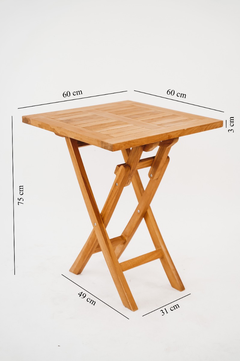 Teakhouten klaptafel 60x60 cm volledig uitgeklapt - view 3