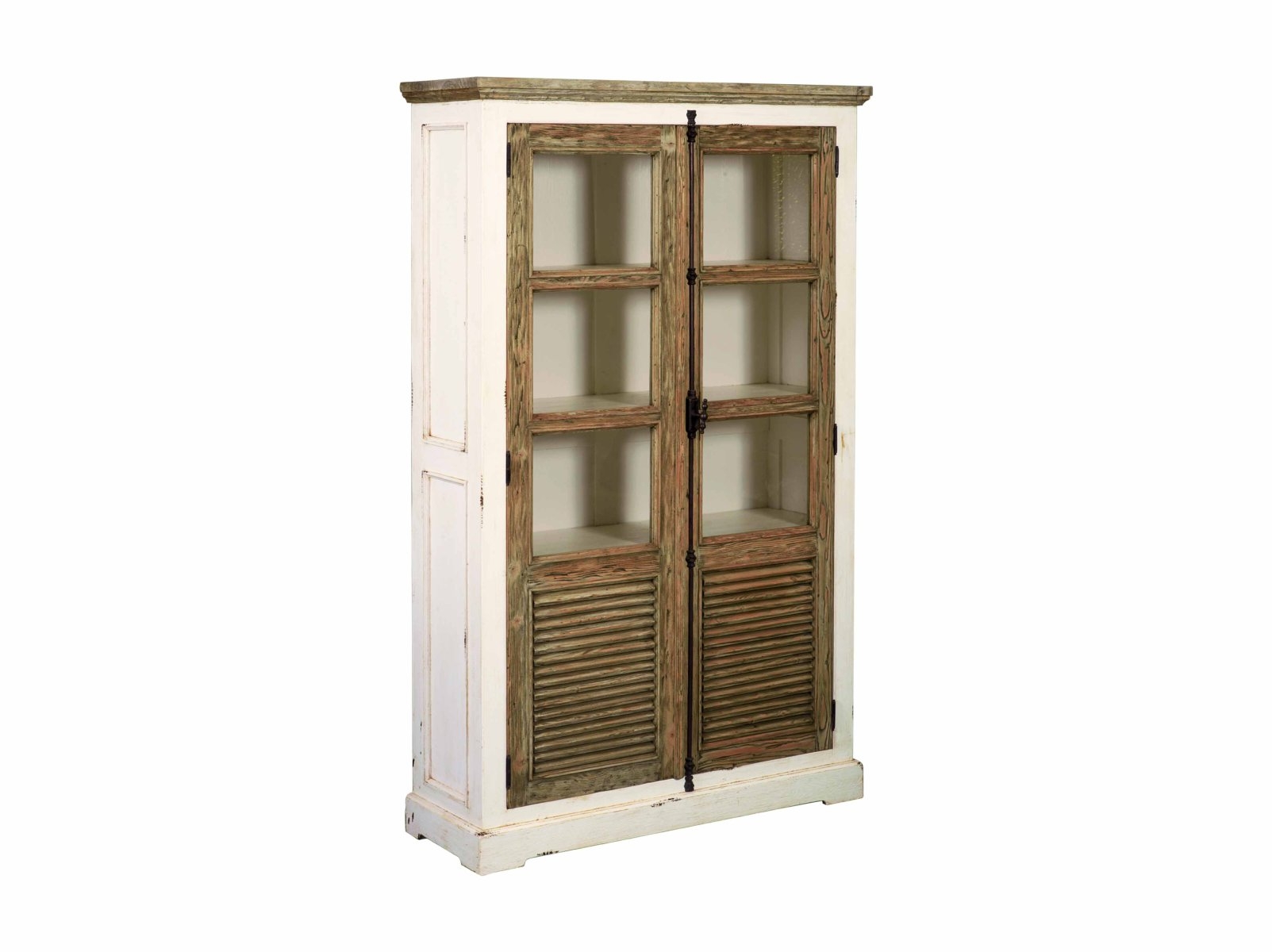 Amanda Vitrinekast Amanda  Vitrinekast Oud Grenen 160 x 50 x 90  - Hover