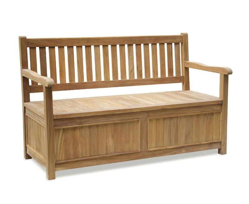 Teakhouten Kussenbank Opbergbank 130 cm breed - Hover