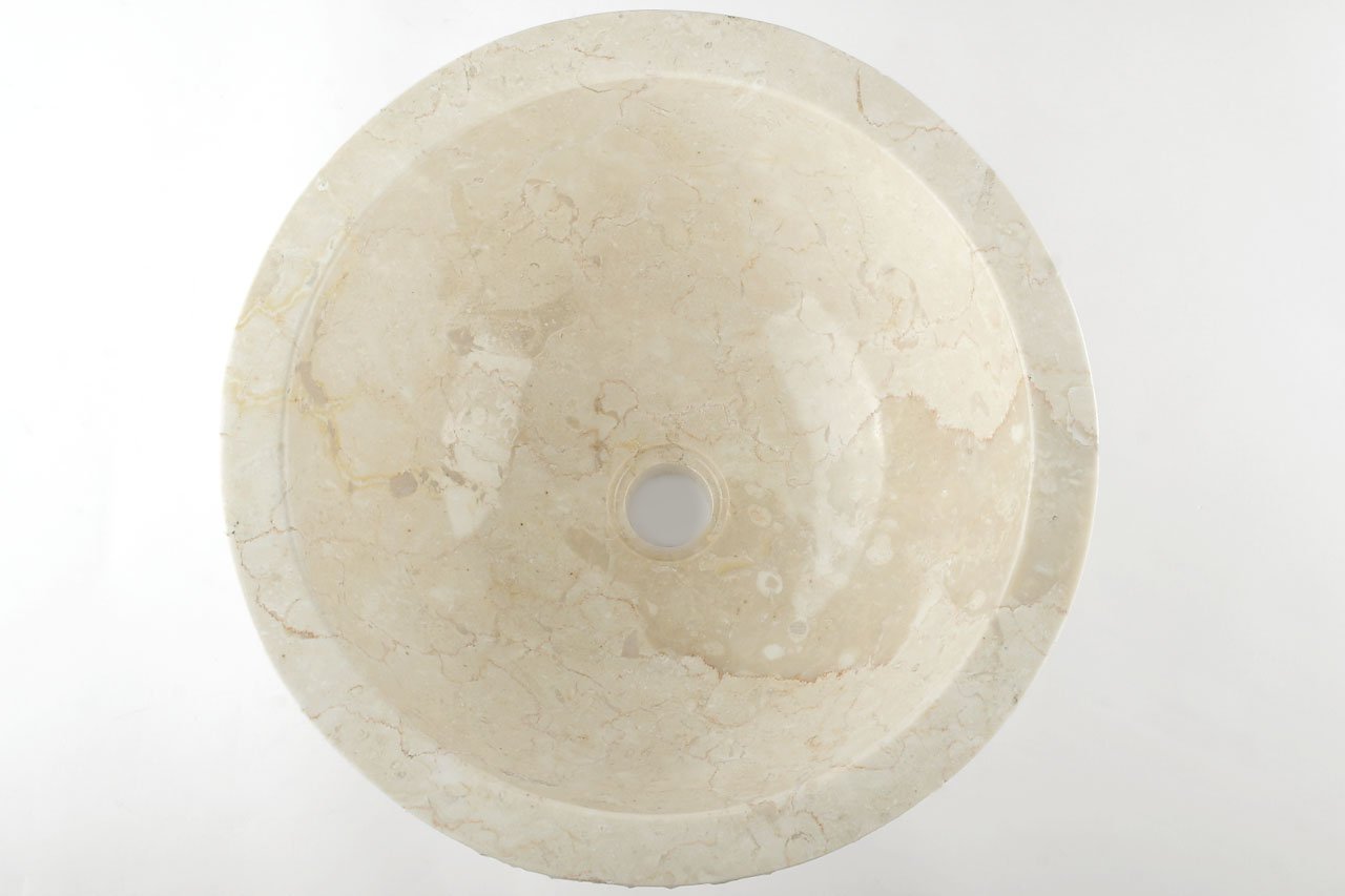 Wit Marmeren Waskom - Oblique | 45x21x15 - BMAM-CREAM - Hover