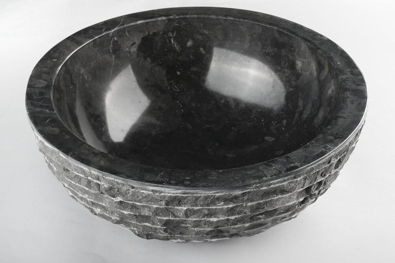 Zwart Marmeren Waskom - Oblique | 45x21/15 - BMAM-BLACK - Hover