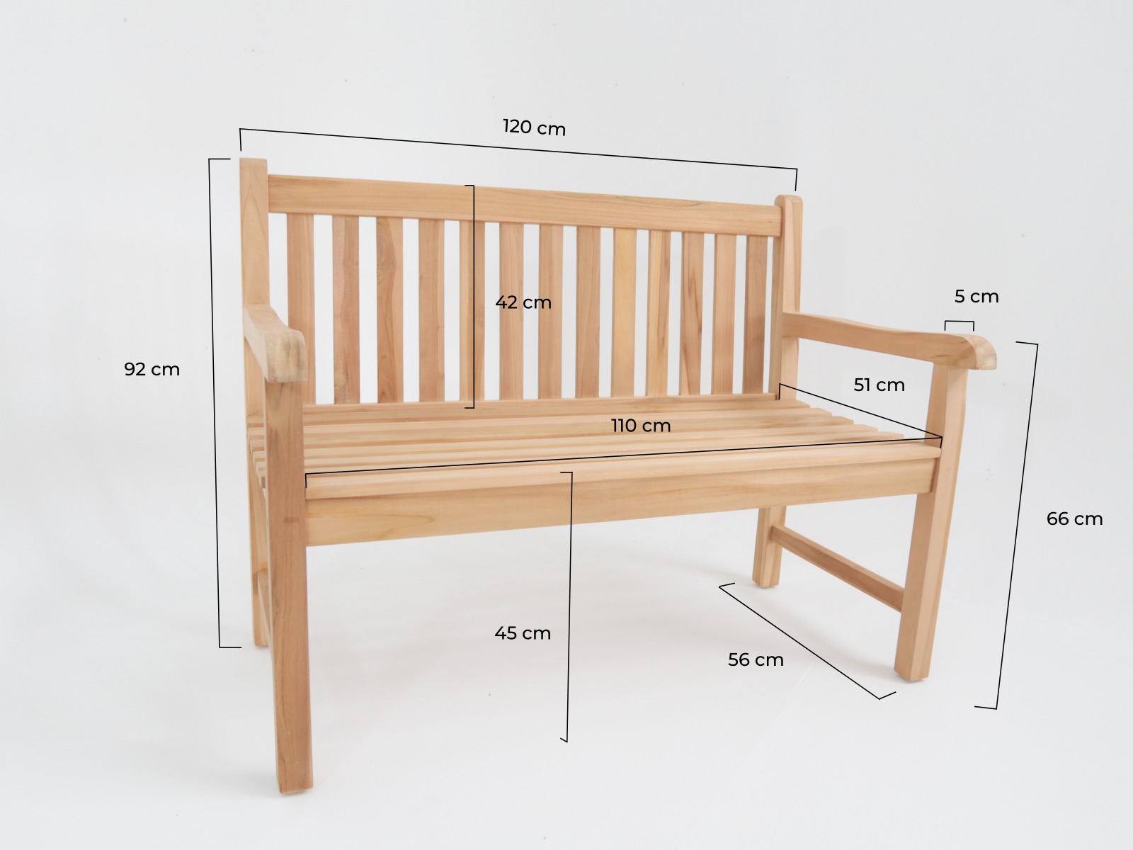 Windsor Teak Tuinbank | 120 breed - SB001 - Hover