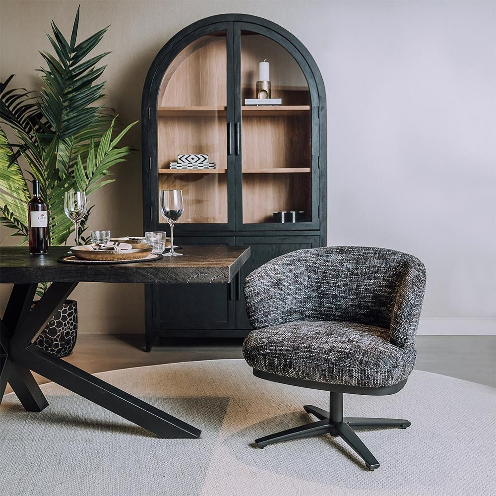 Teakea Perca teakhouten lounge armstoel met blue grey kussens – tuinmeubel - Hover