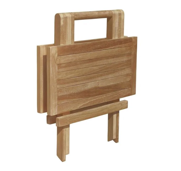 Tuin Teak Bijzettafel Inklapbaar 50x50x50 | Slate Vierkant Tuintafeltje - DEVI-ST038