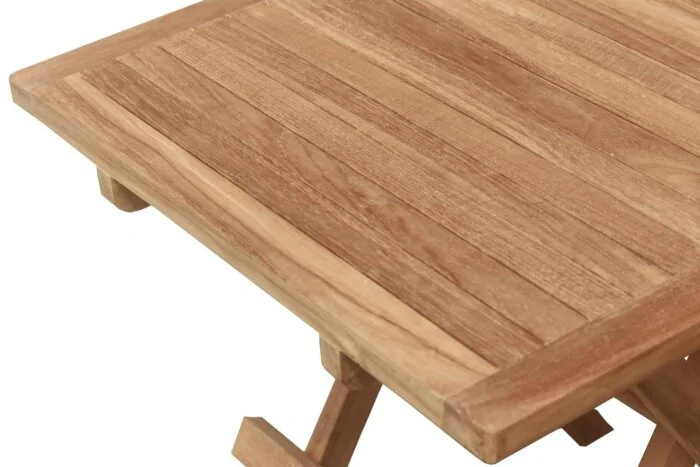 Tuin Teak Bijzettafel Inklapbaar 50x50x50 | Slate Vierkant Tuintafeltje - DEVI-ST038