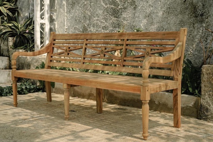 Tka home world tuin - Teakea Rugleuning en zitting van een teakhouten tuinbank op Java