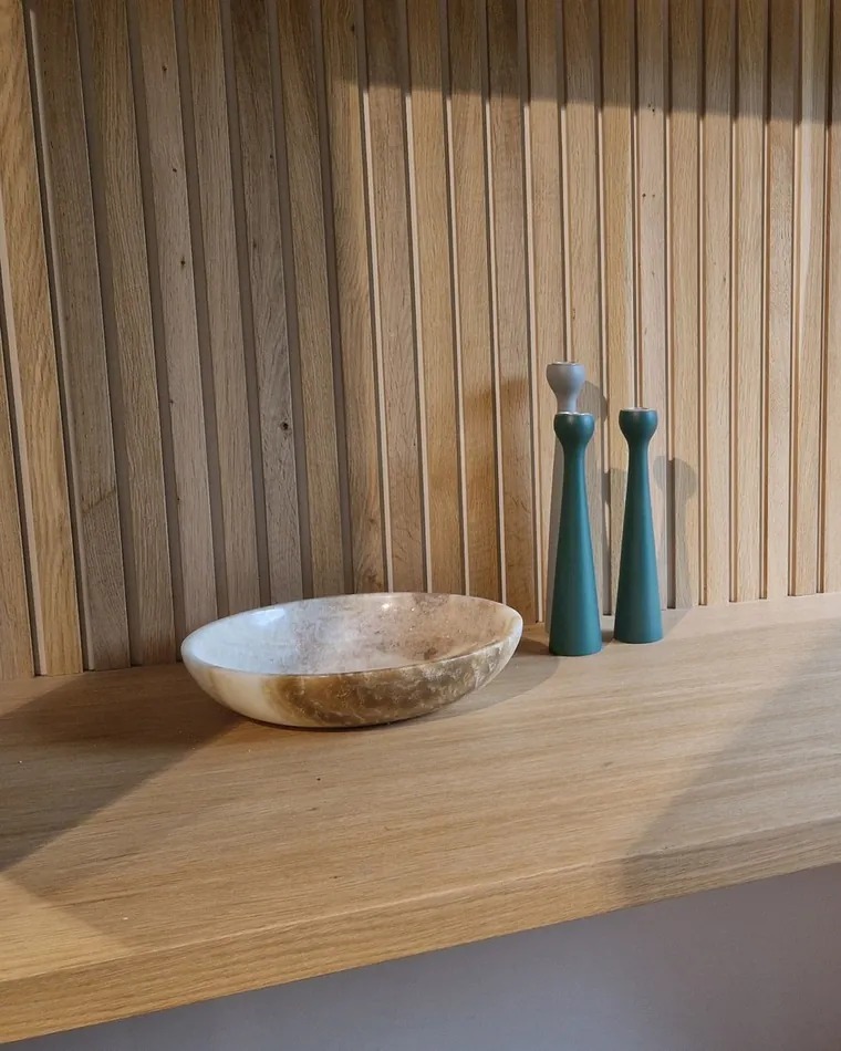 Look 2 eiken blad lamellen - Teakea Eiken blad met lamellenfront