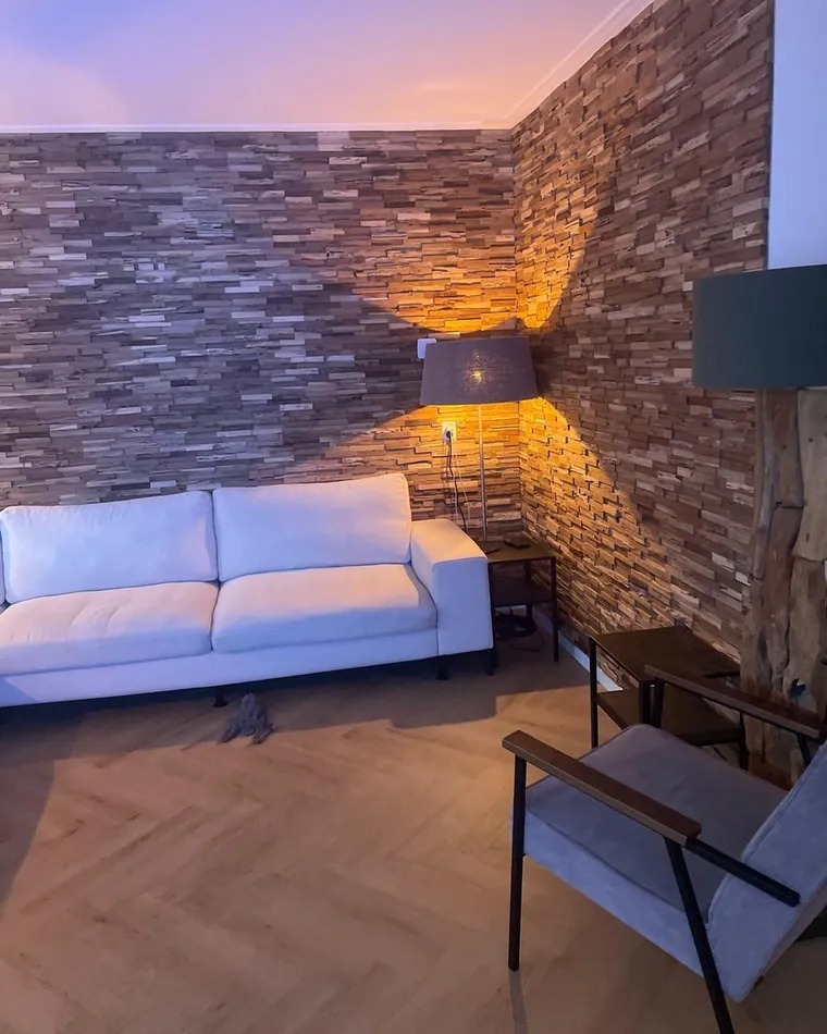 Look 3 plakhout woonkamer - Teakea Plakhout in de woonkamer